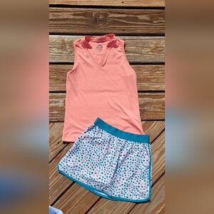 Slazenger Golf Top Medium Sleeveless Top and Polka Dot Skirt Set